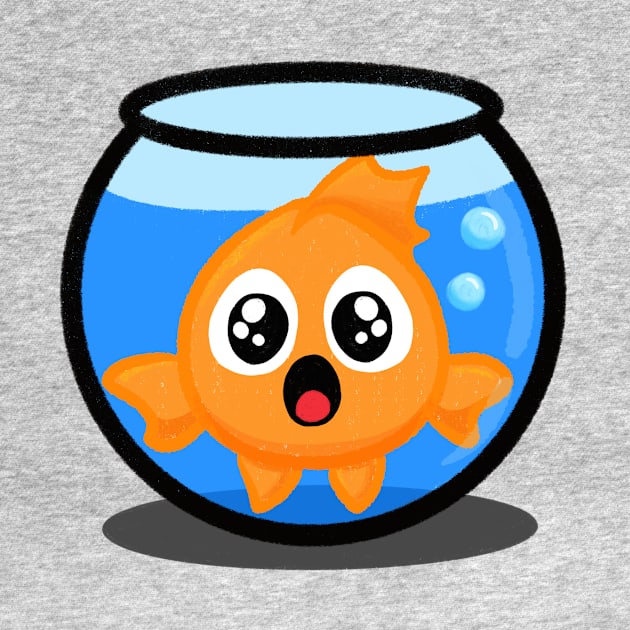 Goldfish Swimming in Bowl by Midnight Pixels